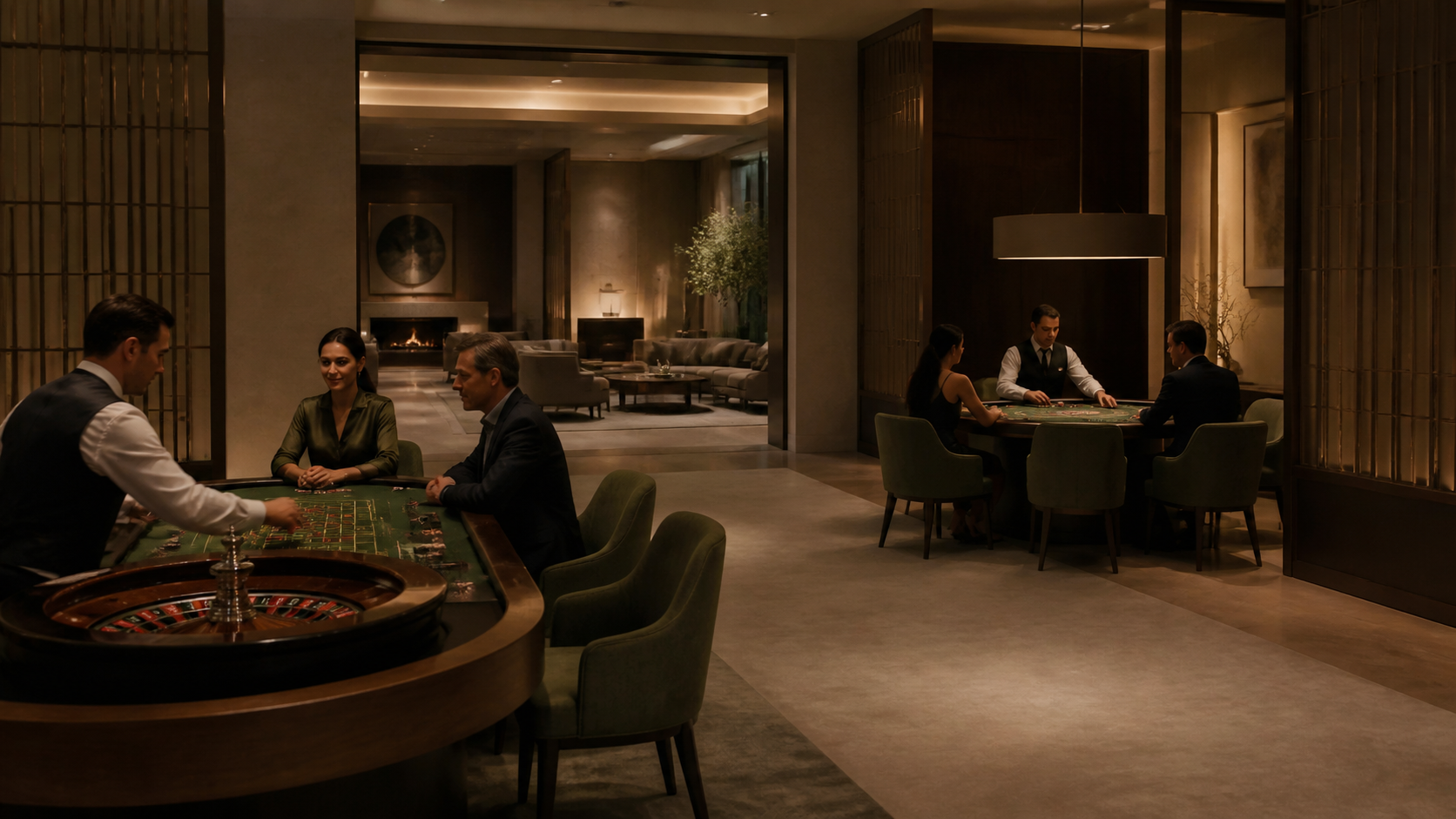 Refined and softly lit Casino Resort interior
